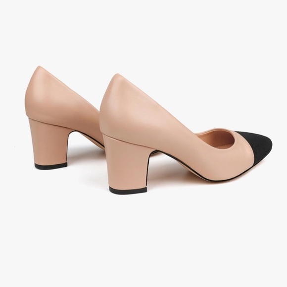 New 🆕 Women Chunky Pumps Splicing Round Toe Pumps Office Shoes 11 - Picture 2 of 8